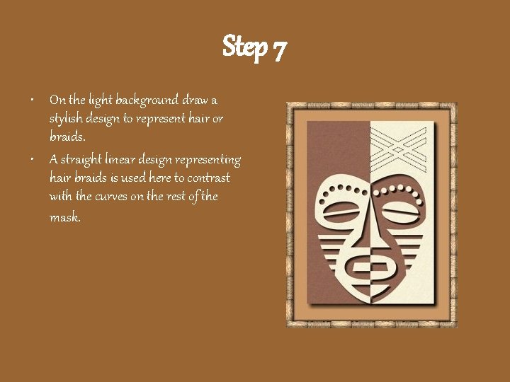 Step 7 • On the light background draw a stylish design to represent hair
