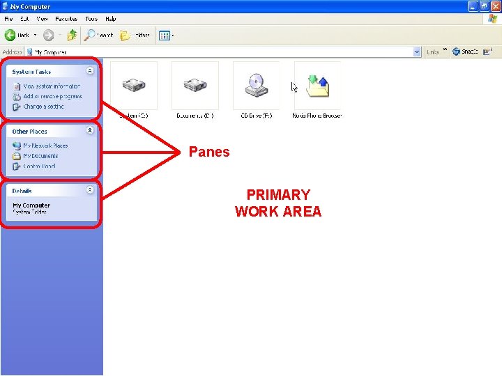 Panes PRIMARY WORK AREA 17 Virtual University - Human Computer Interaction © Imran Hussain