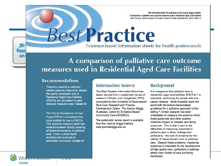 JBI palliative care 13 