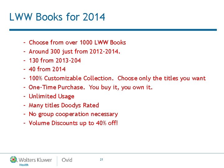LWW Books for 2014 – – – – – Choose from over 1000 LWW