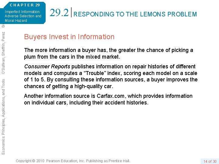 C H A P T E R 29 29. 2 RESPONDING TO THE LEMONS