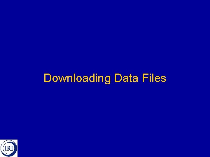 Downloading Data Files 