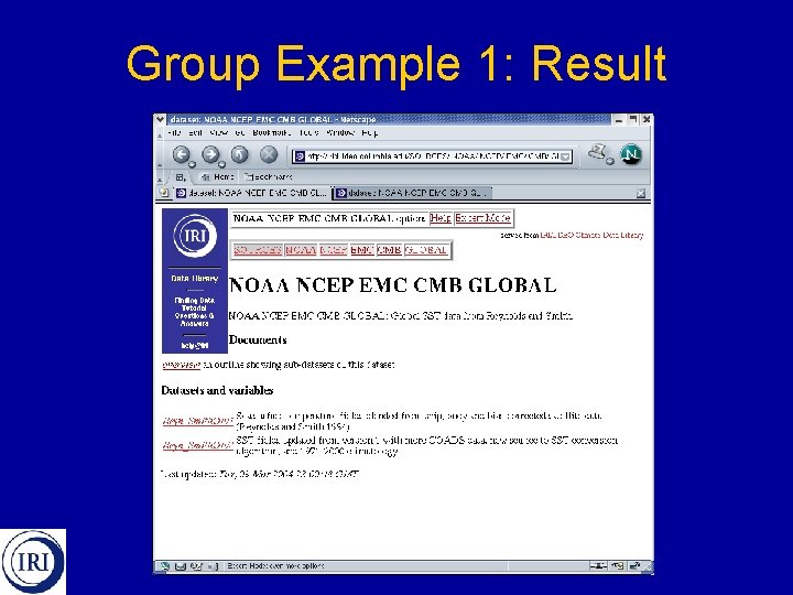 Group Example 1: Result 