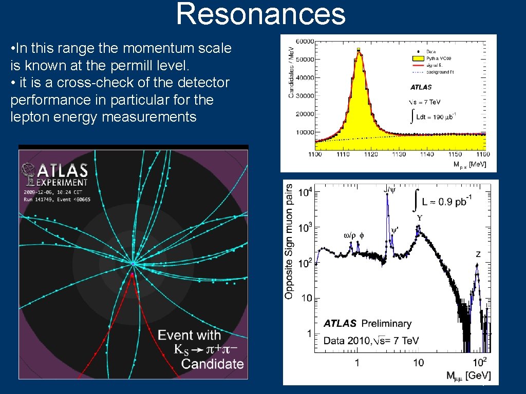 Resonances • In this range the momentum scale is known at the permill level.