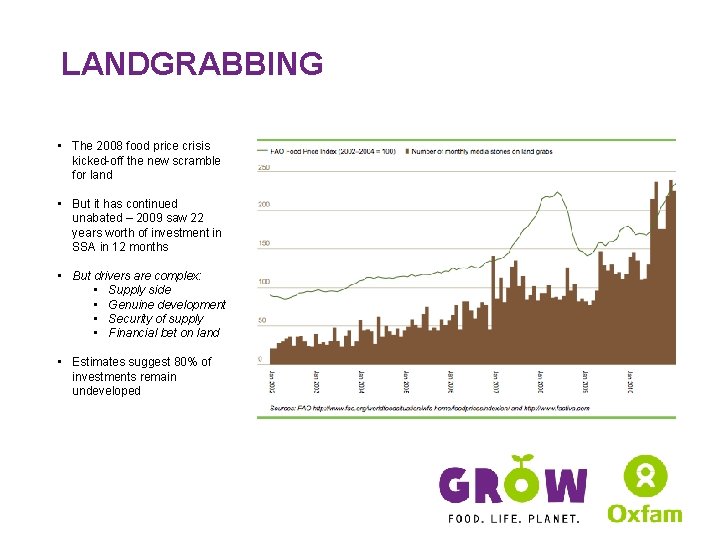 LANDGRABBING • The 2008 food price crisis kicked-off the new scramble for land •