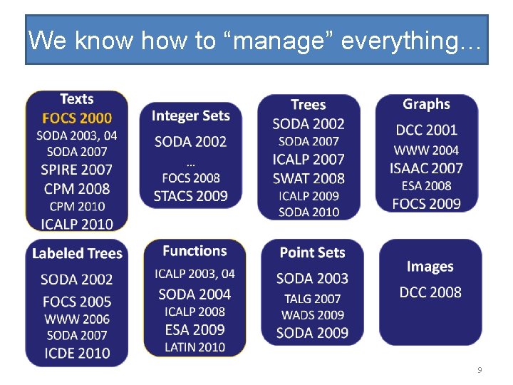 We know how to “manage” everything… 9 