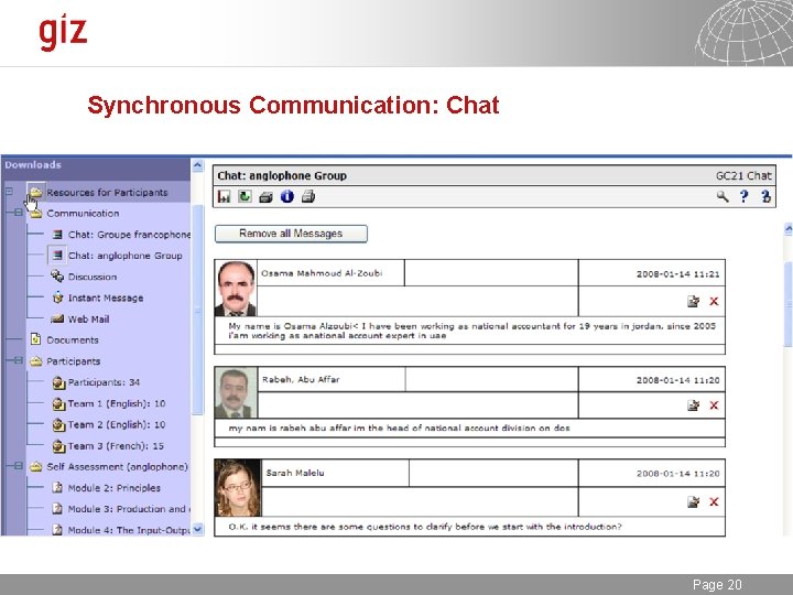 Synchronous Communication: Chat 6/19/2021 Seite Page 20 20 