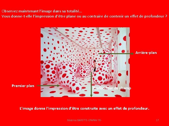 Observez maintenant l’image dans sa totalité… Vous donne-t-elle l’impression d’être plane ou au contraire