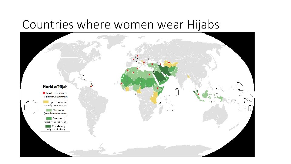 Countries where women wear Hijabs 