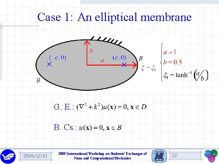 Case 1: An elliptical membrane G. E. : B. Cs. : 2009/12/10 2009 International