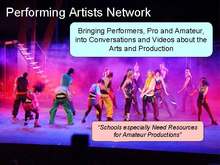 Performing Artists Network Bringing Performers, Pro and Amateur, into Conversations and Videos about the