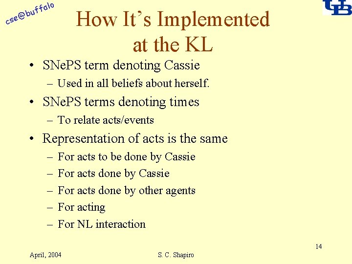 alo @ cse f buf How It’s Implemented at the KL • SNe. PS