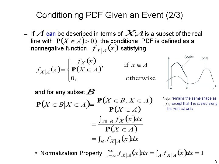 Conditioning PDF Given an Event (2/3) – If can be described in terms of