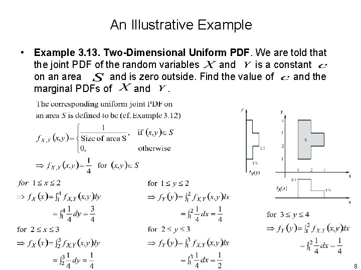 An Illustrative Example • Example 3. 13. Two-Dimensional Uniform PDF. We are told that