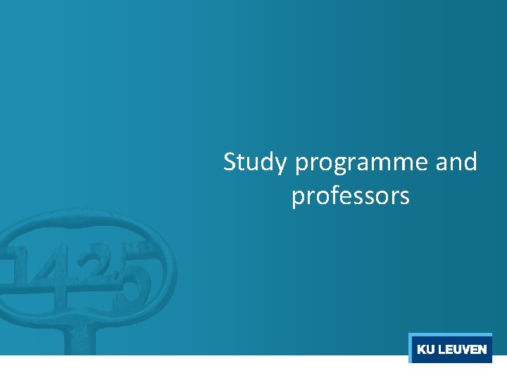 Study programme and professors 