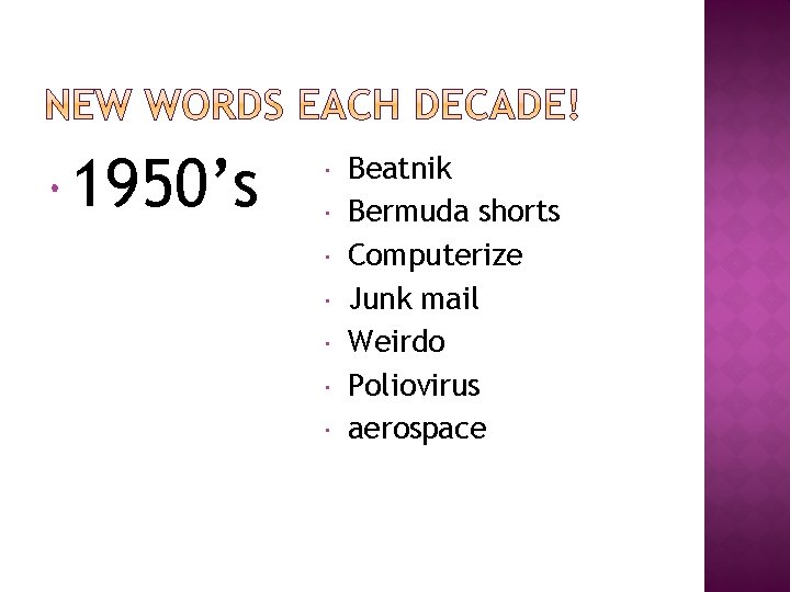  1950’s Beatnik Bermuda shorts Computerize Junk mail Weirdo Poliovirus aerospace 