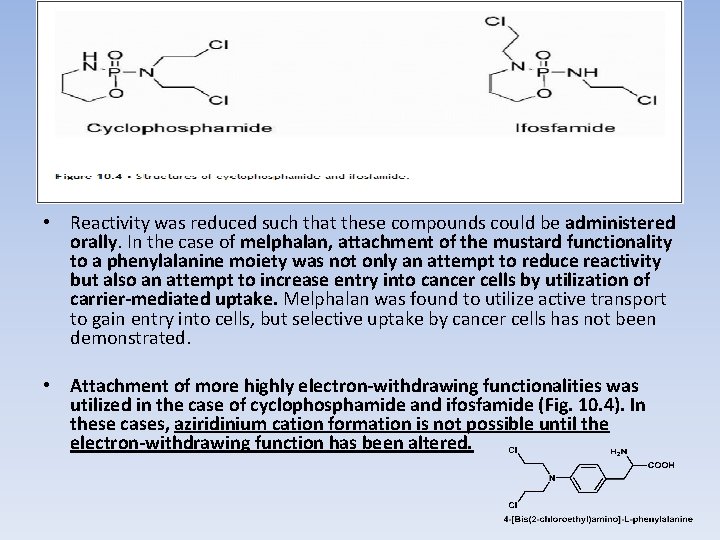  • Reactivity was reduced such that these compounds could be administered orally. In