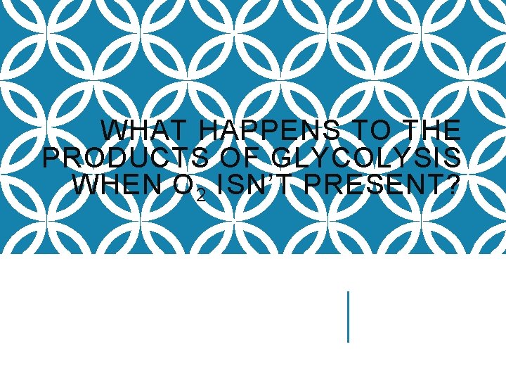 WHAT HAPPENS TO THE PRODUCTS OF GLYCOLYSIS WHEN O 2 ISN’T PRESENT? 