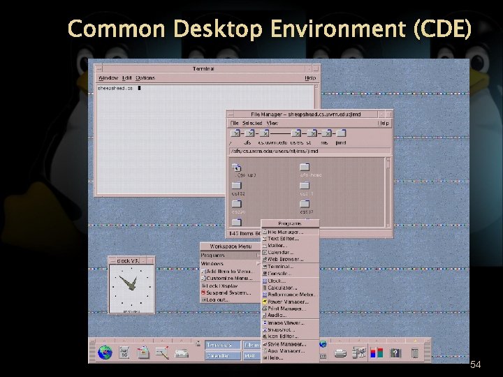 Common Desktop Environment (CDE) 54 