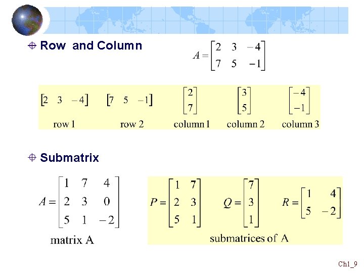 Row and Column Submatrix Ch 1_9 
