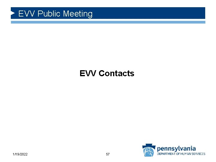 EVV Public Meeting EVV Contacts 1/19/2022 57 