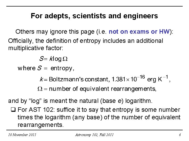 For adepts, scientists and engineers Others may ignore this page (i. e. not on