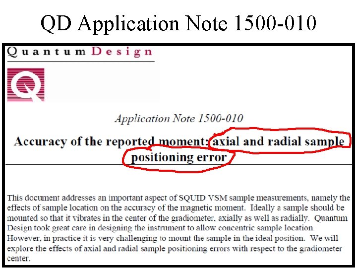 QD Application Note 1500 -010 