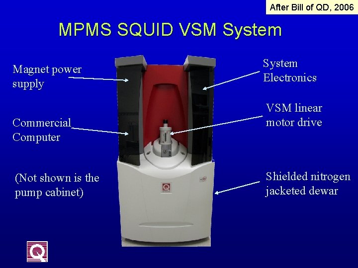 After Bill of QD, 2006 MPMS SQUID VSM System Magnet power supply Commercial Computer