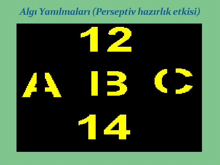 Algı Yanılmaları (Perseptiv hazırlık etkisi) 