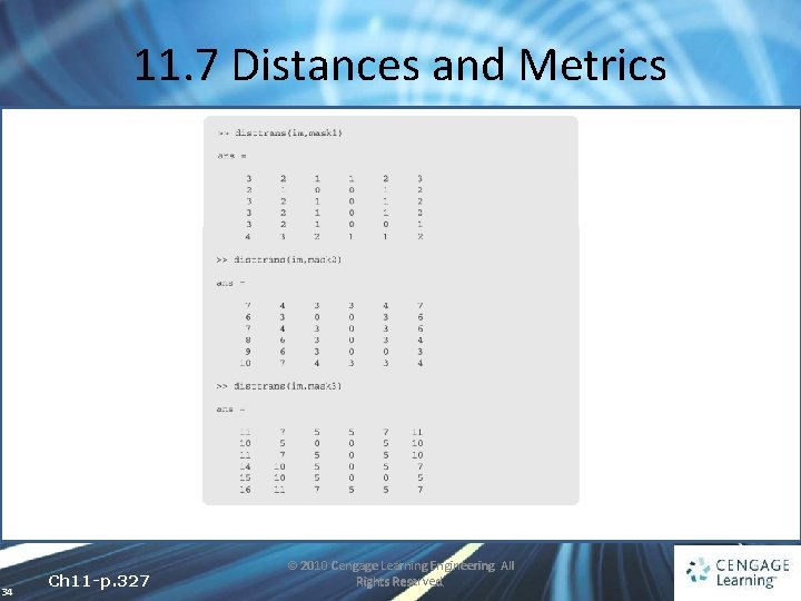 11. 7 Distances and Metrics 34 Ch 11 -p. 327 © 2010 Cengage Learning