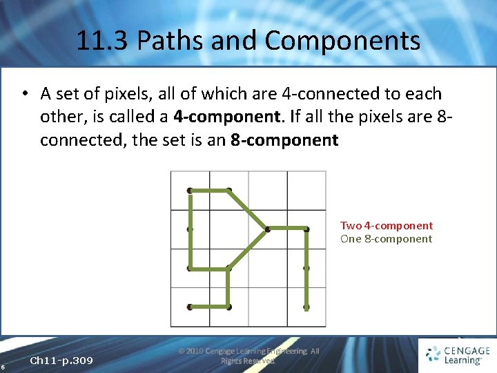 11. 3 Paths and Components • A set of pixels, all of which are