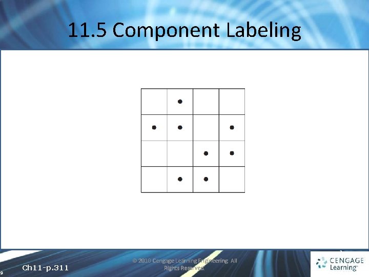 11. 5 Component Labeling 9 Ch 11 -p. 311 © 2010 Cengage Learning Engineering.