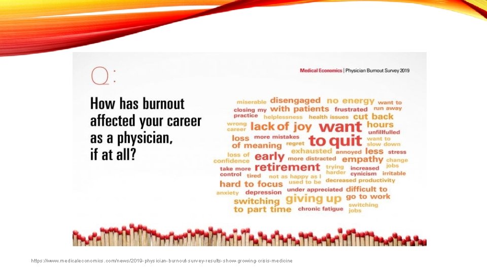 https: //www. medicaleconomics. com/news/2019 -physician-burnout-survey-results-show-growing-crisis-medicine 