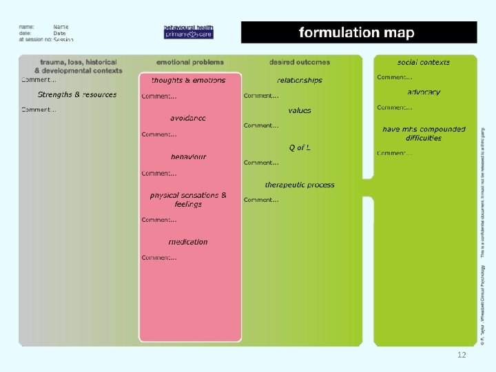 Figure 1 Formulation Map 12 