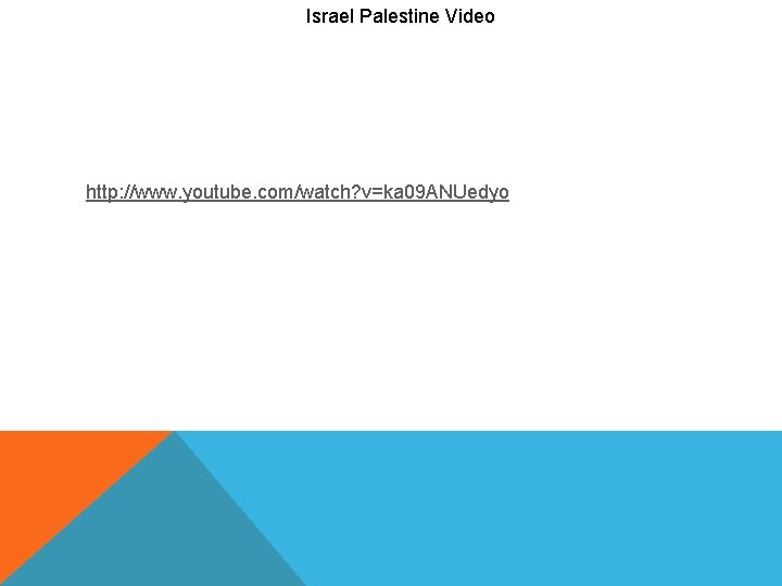 Israel Palestine Video http: //www. youtube. com/watch? v=ka 09 ANUedyo 