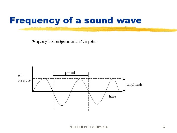 Frequency of a sound wave Frequency is the reciprocal value of the period. Air