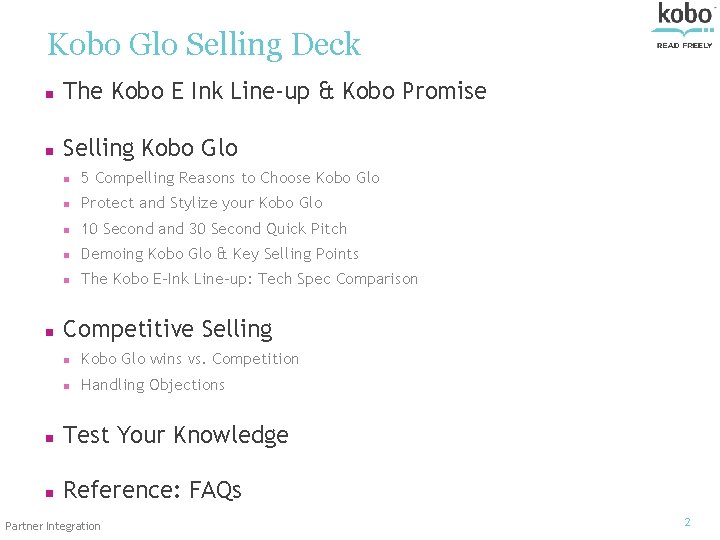 Kobo Glo Selling Deck n The Kobo E Ink Line-up & Kobo Promise n