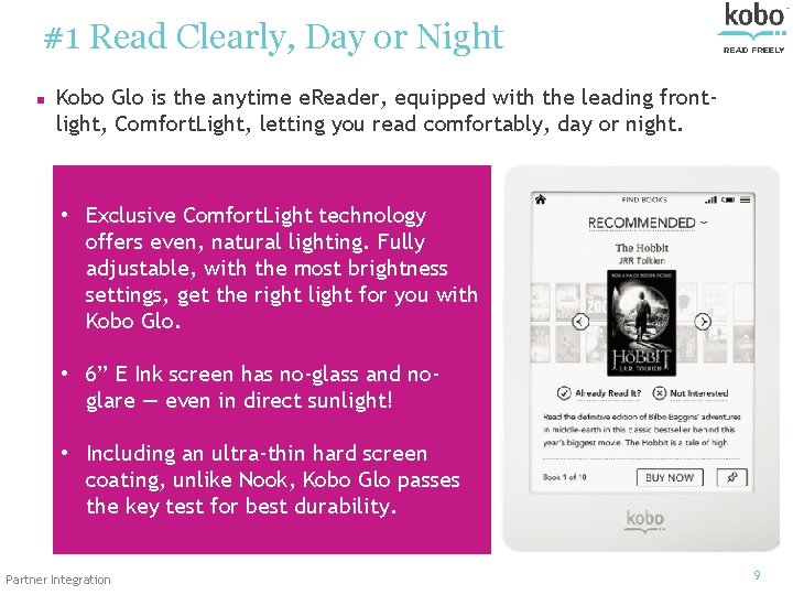 #1 Read Clearly, Day or Night n Kobo Glo is the anytime e. Reader,