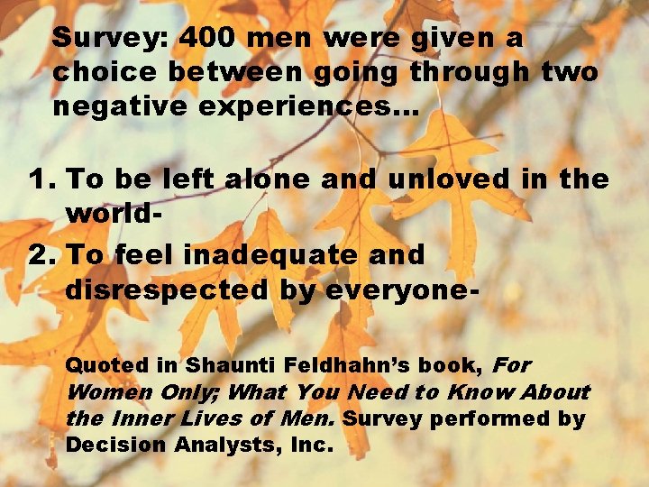 Survey: 400 men were given a choice between going through two negative experiences… 1.