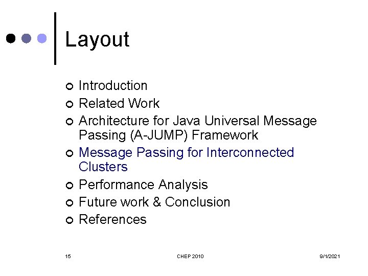 Layout ¢ ¢ ¢ ¢ 15 Introduction Related Work Architecture for Java Universal Message