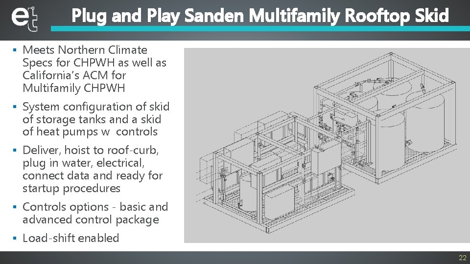 Plug and Play Sanden Multifamily Rooftop Skid § Meets Northern Climate Specs for CHPWH