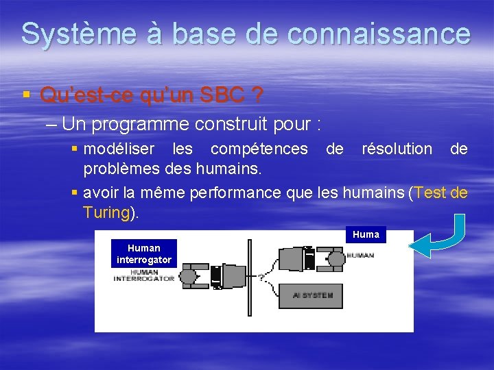 Système à base de connaissance § Qu’est-ce qu’un SBC ? – Un programme construit