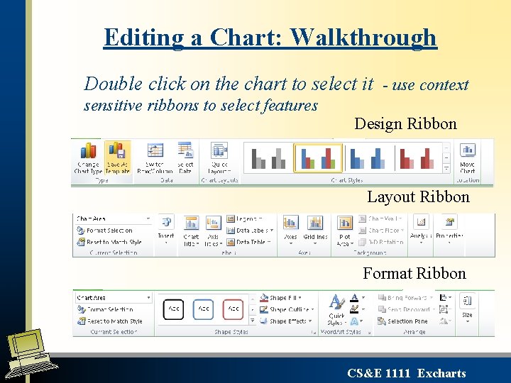 Editing a Chart: Walkthrough Double click on the chart to select it - use