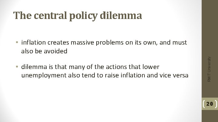 The central policy dilemma • dilemma is that many of the actions that lower