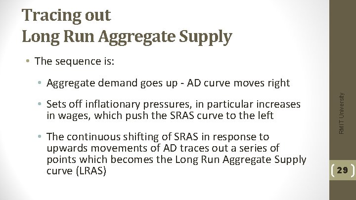 Tracing out Long Run Aggregate Supply • The sequence is: • Sets off inflationary