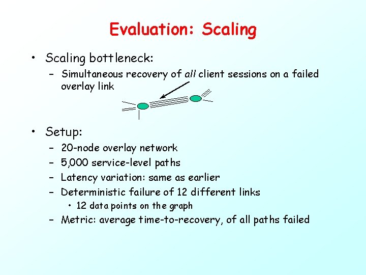 Evaluation: Scaling • Scaling bottleneck: – Simultaneous recovery of all client sessions on a