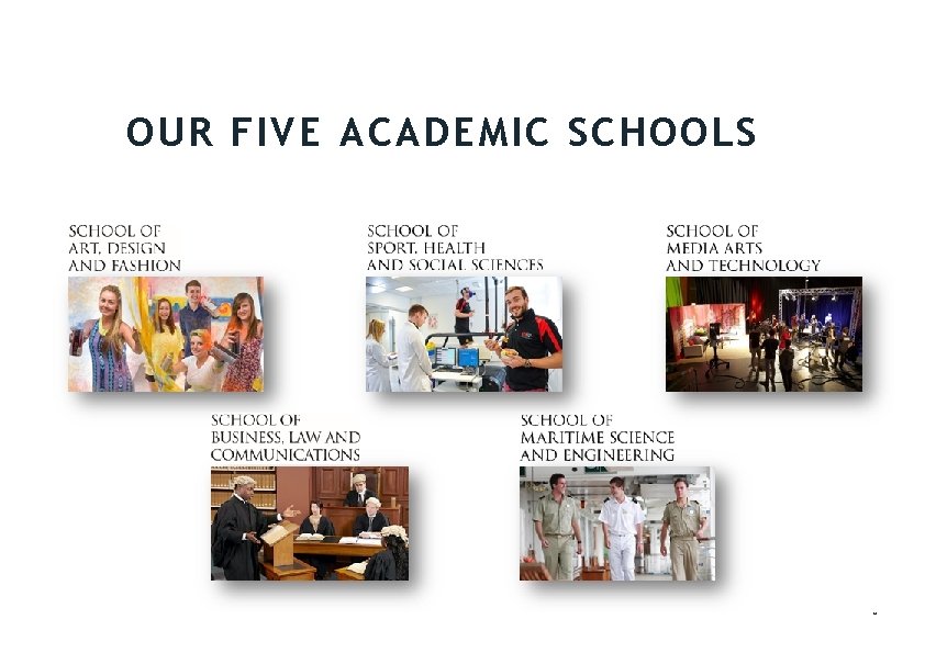 OUR FIVE ACADEMIC SCHOOLS 6 