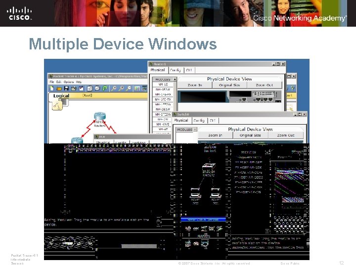 Multiple Device Windows Packet Tracer 4. 1: Intermediate Session © 2007 Cisco Systems, Inc.