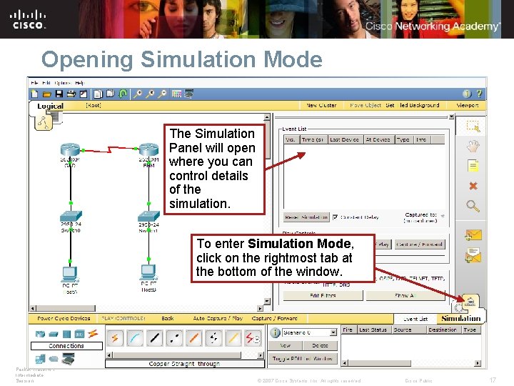 Opening Simulation Mode The Simulation Panel will open where you can control details of