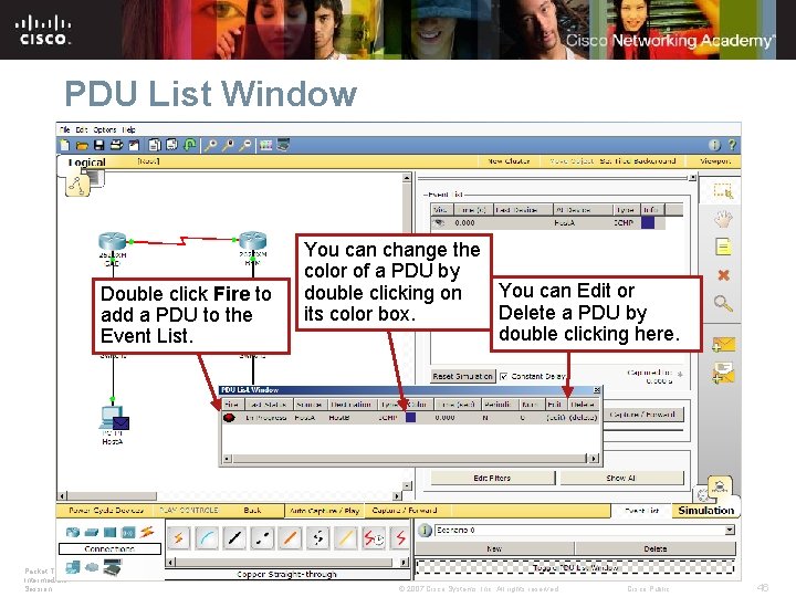 PDU List Window Double click Fire to add a PDU to the Event List.